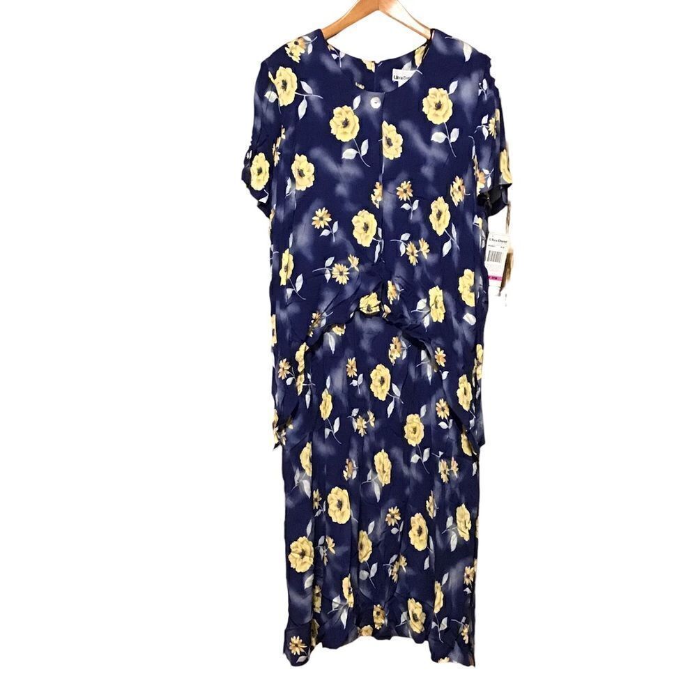 Ultra‎ Dress New York Plus Size Blue Floral Dress 22W
